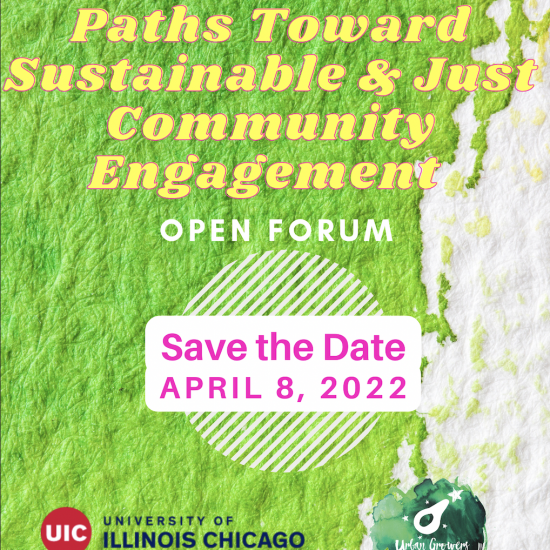Paths toward sustainable & just community engagement flyer